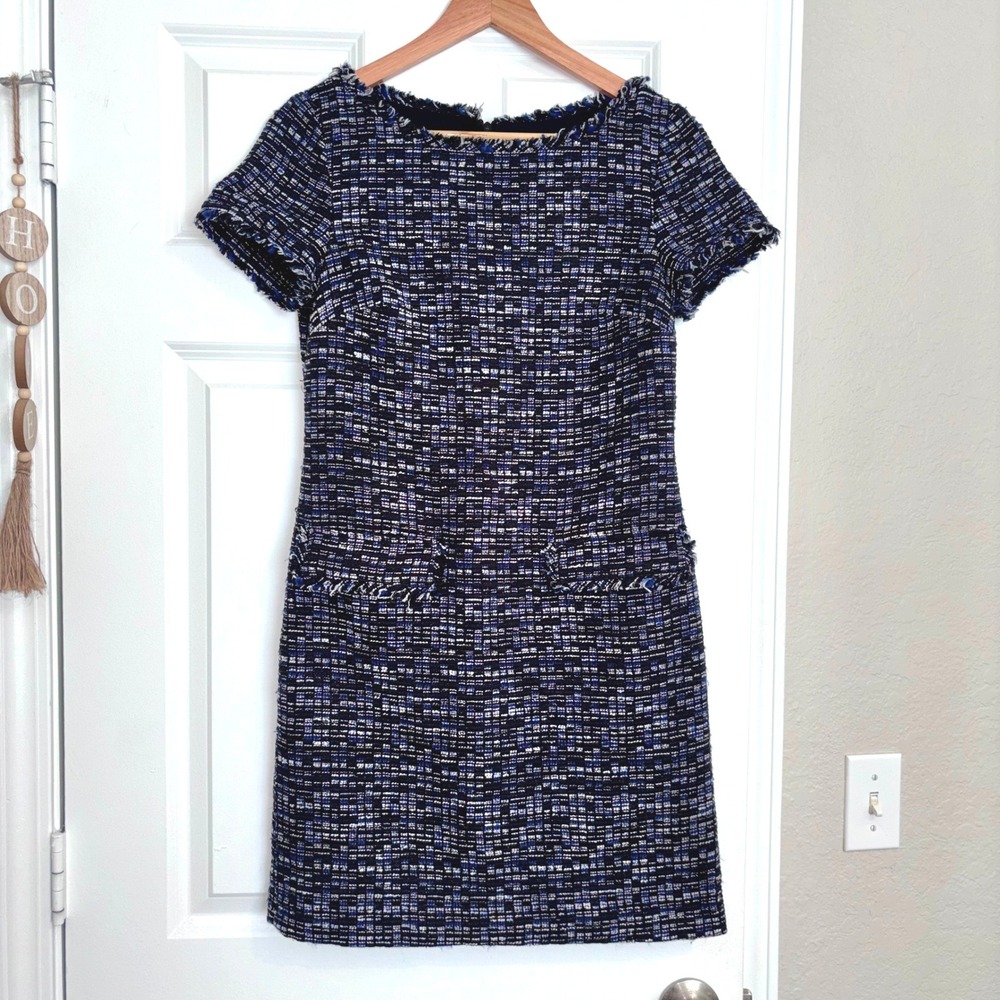 Banana Republic Polished Sophisticated Tweed Shift Dress Textured Fabric Sz 2